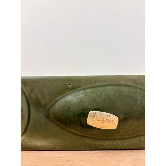 Vintage Haeger USA Green Rectangular Pottery Plantet Set - Picture 4 of 10